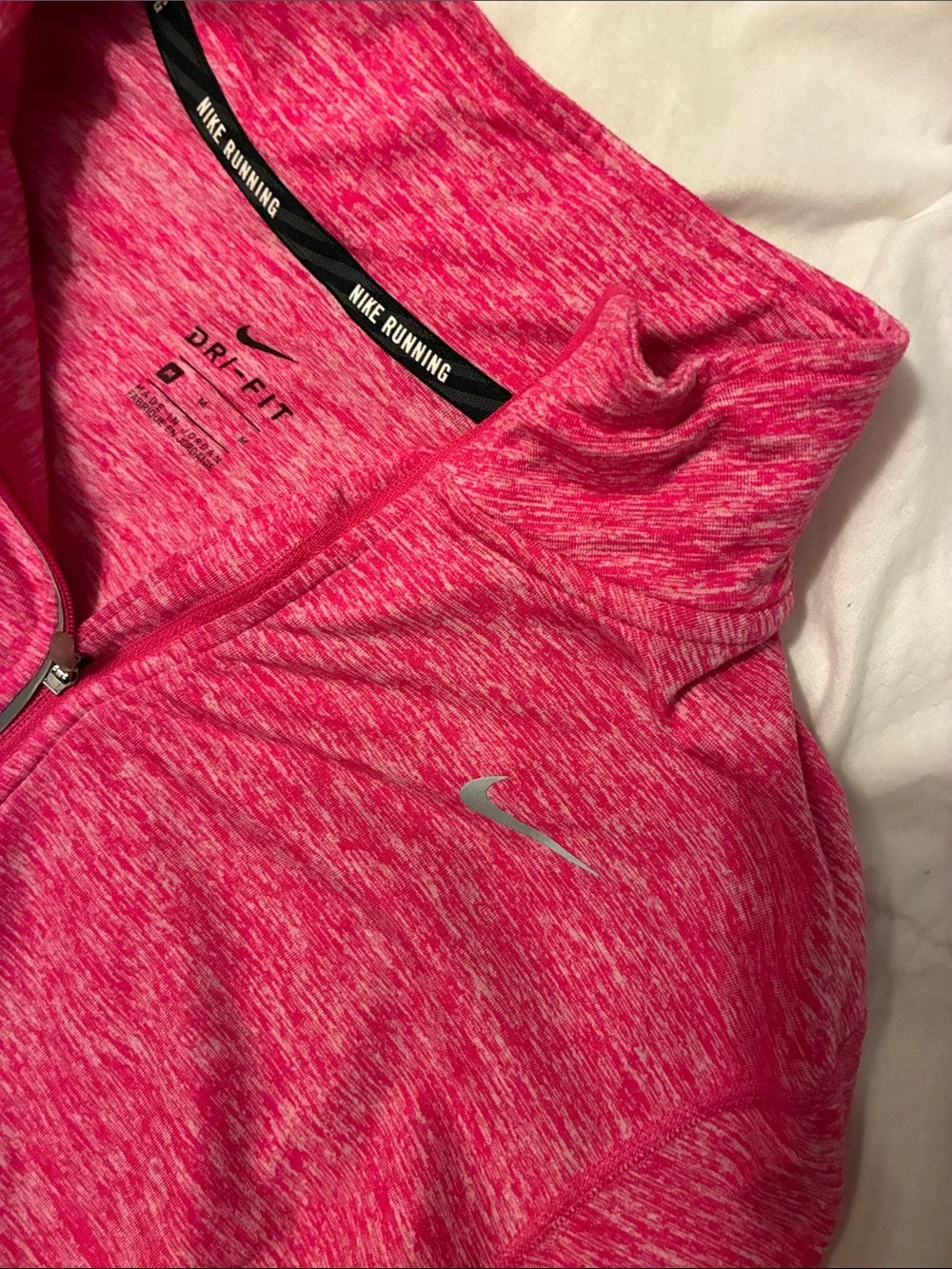 Nike Women’s Heather Pink Half-Zip Turtleneck Pullover